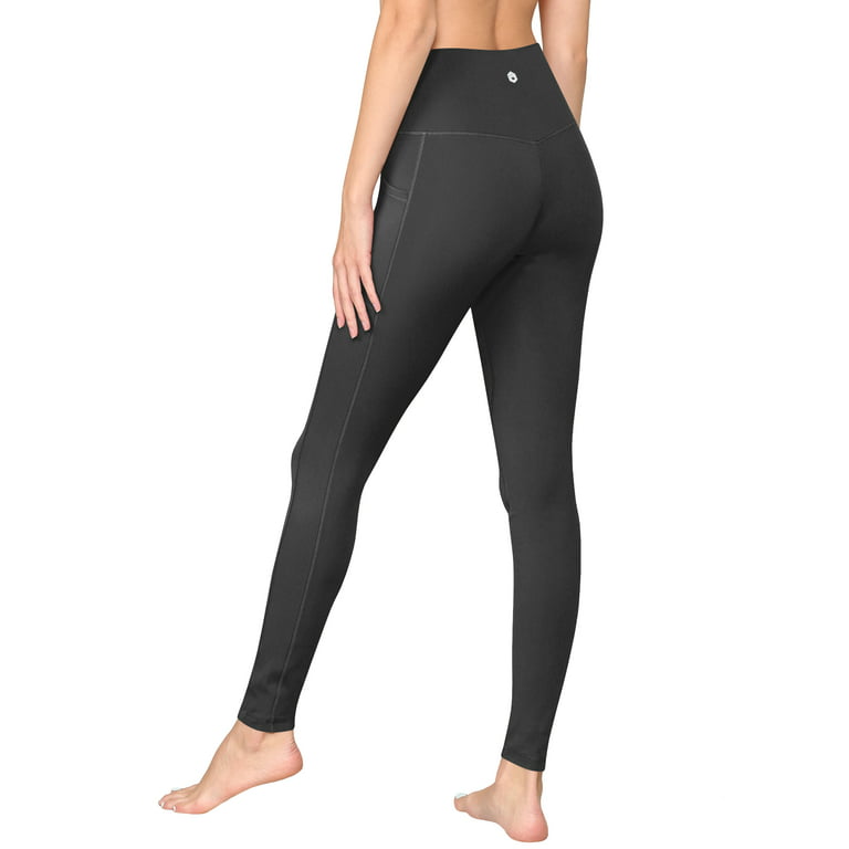 Made by Johnny Women's Peached Front Seamless Leggings with Side Pocket  Full-Length Yoga Pants XL CHARCOAL_GREY