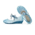 thumbnail image 4 of Girls'sandals Toddler Kids Girls Summer Jelly Shoes Sandals Child Glitter Sandals with Bow Kids Sandals Sky Blue 6.5 Years-7 Years, 4 of 6