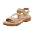 thumbnail image 6 of Womens Walking Sandals Open Toe Arch Support Orthopedic Shoes Thick Soft Sole Breathable Footbed Slingback Summer Dress Shoes Khaki Size 6.5, 6 of 7