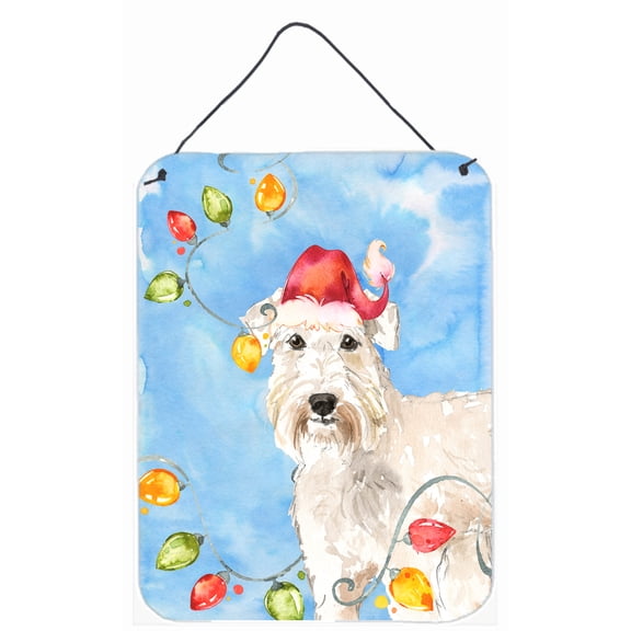 Christmas Lights Wheaten Terrier Wall or Door Hanging Prints