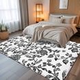 thumbnail image 5 of 6x9 Area Rugs, Black Flower Non-Skid Rubber Backing Large Rectangle Rugs - Living Room Bedroom Home Office, Vintage Farmhouse Boho Leaf Spring Plant Indoor Floor Mat Carpets Washable Rug, 5 of 9
