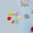 thumbnail image 3 of 250 mini rosas: lazos de cinta de satén, apliques, flores de tela con hojas, accesorios de costura para manualidades, decoración de bodas, 0,47 x 0,39 pulgadas, 3 of 7