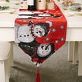 thumbnail image 3 of tredstone Christmas Tablecloth Knitting Table Flag with Tassel Desktop Tableware Long Placemat Furniture Protection for Home Dinner Hotel Snowman, 3 of 8