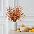 thumbnail image 5 of Fall Artificial Berry Stems 6Pcs Berry Picks Branches Fall Orange Stems Floral Arrangements with Fake Pumpkin for Autumn Thanksgiving Harvest Home Vase Festival Indoor Christmas Decor(Orange), 5 of 5