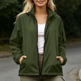 thumbnail image 4 of Ghalytn Women's Packable Hooded Rain Jacket with Arm Zipper Pocket, Waterproof Windproof Lightweight Travel Coat, 4 of 9
