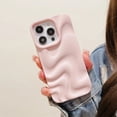 thumbnail image 4 of Ins Japan Silver 3D Wave Texture Water Ripple Phone Case For iPhone 14 13 11 12 Pro Max Candy Color Soft Shockproof Bumper Cover ZR, 4 of 7