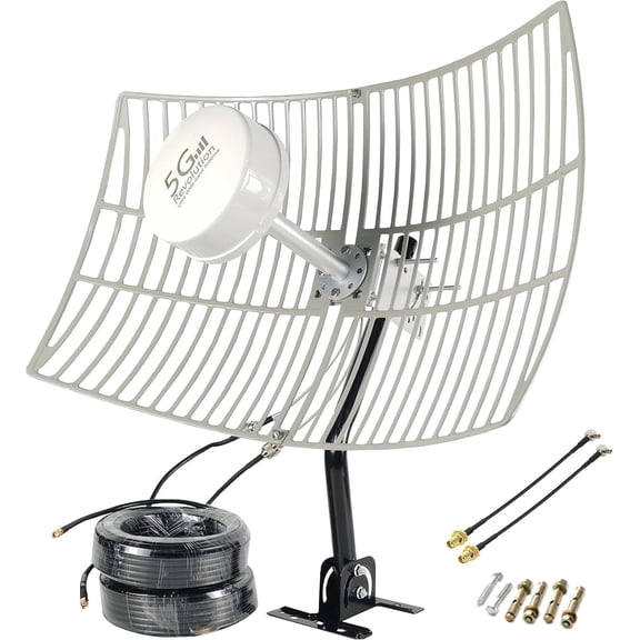 Outdoor Directional WiFi Antennas Kit, Retail Packaging with 30dBi,20meter LMR240 Reception Range