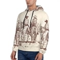 thumbnail image 3 of Cauagu Cowboys Riding Horses for Men's Pullover Hooded Sweatshirt Athletic Casual Hoodie Aautumn Hoodie Sweatshirt for Men Pullover Casual Hooded Sweatshirt-4X-Large, 3 of 7