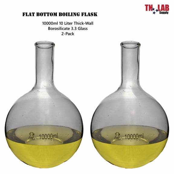 Flat Bottom Boiling Flask Florence Flask Borosilicate Glass 10000ml 10L