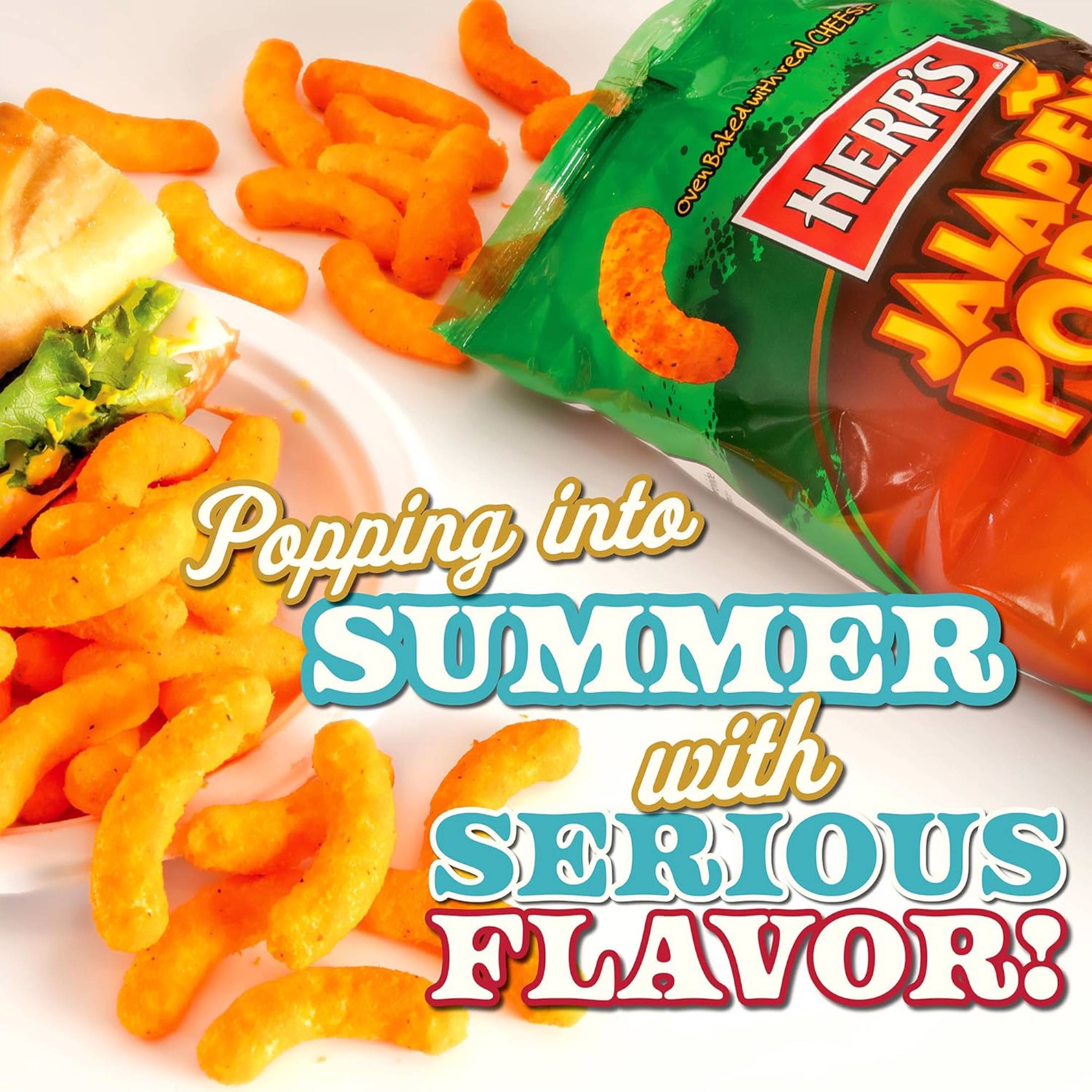 Herr's Jalapeno Cheese Curls, 6oz Bag in Resealable Plastic Packaging