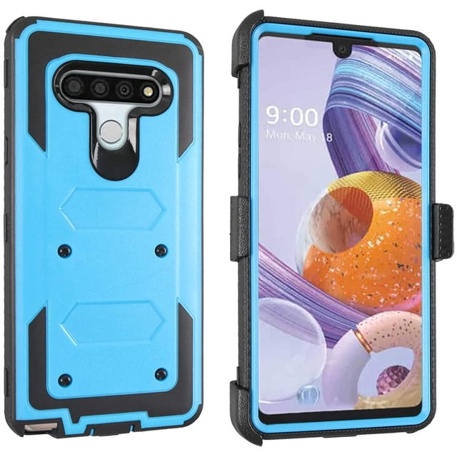 Mignova for LG Stylo 6 Case, Kickstand Case Heavy Duty Shockproof Armor Dual Layer Full Body Protection Case Cover with Swivel Belt Clip Built-in Screen Protector for LG Stylo 6 6.8inch(Blue)