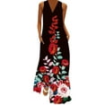 thumbnail image 2 of Innerwin Robes Longues Maxi Imprimé Floral Dames Été Plage Robe de Vacances Sans Manches Robe Hawaïenne Style J m, 2 of 4