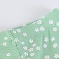 thumbnail image 5 of Little Girls Pants Winter Floral Print Casual Pants Kids Soft Elastic Waist Daily Use Clothing Light Green Size 6-7T, 5 of 8