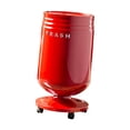 thumbnail image 4 of Cubo de basura con ruedas, cubo de basura decorativo, cesto para doméstica, contenedor de con tapa abatible para sala de estar y oficina. Rojo, 4 of 8