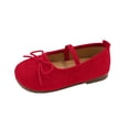 thumbnail image 2 of Viluyesy Girls Mary Jane Flats Elastic Band Bow Closed Toe Soft Sole Round Toe Princess Dress Shoes Red Size 7 Toddler, 2 of 9