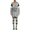 thumbnail image 2 of Disney's Nightmare Before Christmas Crew Women's and Women's Plus Sleepshirt with Socks, 2-Piece, 2 of 5