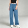 thumbnail image 2 of Kaemgyyd Women's Pajama Pants Elastic Waist Fleece Pj Bottoms Texture Loungewear Trousers Comfy Soft Straight Leg Pants（Blue,One Size）, 2 of 7