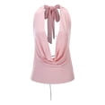 thumbnail image 6 of Halter Tank Tops for Women Deep V Neck Sleeveless Backless Tie Back Y2k Going out Tops Summer Streetwear, 6 of 9