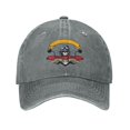 thumbnail image 1 of DouZhe Adjustable Washed Cotton Baseball Cap - Riding Motorcycle SkullPrints Vintage Dad Hat Unisex Sports Caps (Gray), 1 of 6
