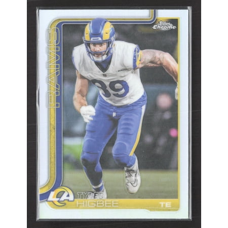 2025 Topps Chrome Refractor Tyler Higbee #172 Los Angeles Rams Football Card