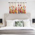 thumbnail image 4 of Pastoral Botanical Kitchen Curtains Short 45 Inch Length, Watercolor Spring Summer Flowers Rustic Grommet Top Bedroom Living Room Curtains, Light Filtering Cafe Curtain Drapes 2 Panels Set 84''x45'', 4 of 9