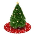thumbnail image 3 of 36 Inch Christmas Tree Skirt – Velvet Plush Tree Mat, Soft Thickened Polyester with Red Ties, Single-Sided Printing, Available in 30in/36in/48in, Perfect for Holiday Xmas Tree Decoration, 3 of 7