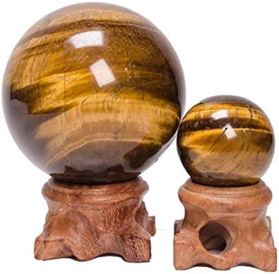 1pc 40mm ~ 50mm Natural Tiger Eye Crystal Quartz Gemstone Sphere Ball