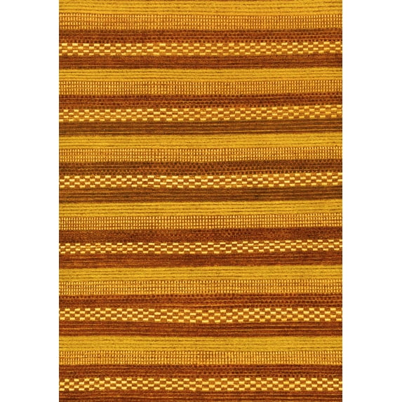 Ahgly Company Indoor Rectangle Oriental Yellow Modern Area Rugs, 4' x 6'