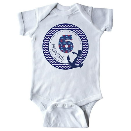 Six Months Old Nautical Anchor Infant Creeper