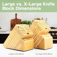 thumbnail image 5 of 20 Slot Universal Knife Block: Large Bamboo Finish Wood Knife Block without Knives - Countertop Butcher Block Knife Holder and Organizer with Wide Slots for Easy Kitchen Knife Storage, 5 of 5
