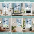 thumbnail image 6 of Blue Flower Tie Up Curtain Valance for Window,Adjustable Rod Pocket Window Curtains Shades,Retro Gradient Texture Painting Plant Leaf Light Filtering Valance Drapes for Living Room Bedroom 46"x63", 6 of 9