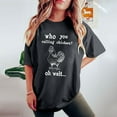 thumbnail image 5 of Njoeus Tops for Women Trendy Tshirts Shirts for Women Womens Who You Calling Chicken Oh Wait... T-Shirt Funny Letter Print Workout Shirts for Women Summer Rooster Graphic Tees Casual Tops Athletic Tee, 5 of 6