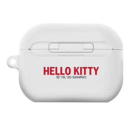Sanrio AirPods Pro Case Key Ring Keychain Key Holder Hard PC Shell Strap Hole Cover - Face Hello Kitty White
