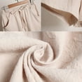 thumbnail image 5 of MRULIC shorts for women And Elastic Short Womens Pants Solid Linen Cotton Pocket Waist Loose Pants Khaki + M, 5 of 5