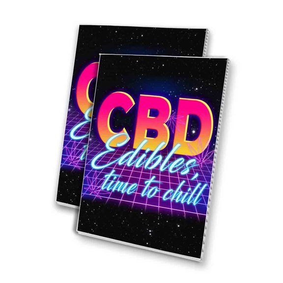 CBD Edibles Time To Chill (24" X 36") 4mm Corrugated Plastic Panel, Graphics Applied To 1 Side (Pk of 2)