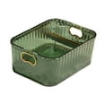 thumbnail image 2 of Caja de almacenamiento de cosméticos, organizador de escritorio, asas integradas, ligera, multiusos. Verde oscuro, 2 of 9