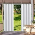 thumbnail image 4 of SHANNA Outdoor Curtains for Patio Waterproof Cabana Grommet Blackout Curtain Panels, White, W 52" x L 108", 4 of 11