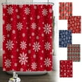 thumbnail image 4 of Fnochy Clearance Christmas Shower Curtain, Winter Snowflake Bathroom Decor, Holiday Theme Waterproof Polyester, Easy Install & Clean, Perfect for Festive Home Decoration, 4 of 4