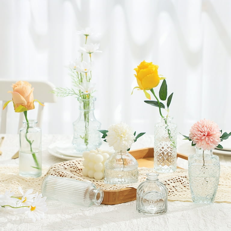 Bud Vases in Bulk 64, Glass Vases for Centerpieces, Small Vases for Flowers, Small Flower Vases for Centerpieces, Mini Vases, Vintage Vases, Clear Bud