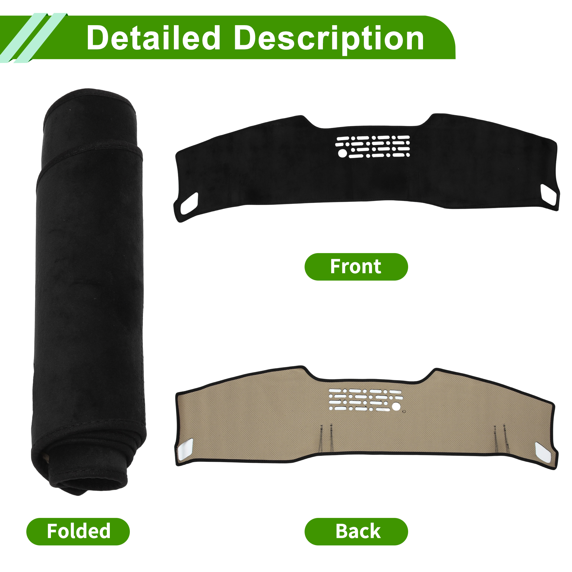 Unique Bargains Dash Cover for Kia K4 2025 Dashboard Anti-Slip Flannel Black