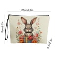 thumbnail image 3 of Kumdkd Easter Bunny Makeup Bag - 9.8x6.7in Foldable Travel Organizer with Anti-Skid Zipper, Portable Storage Pouch for Cosmetics, Accessories & Holiday Decor, 3 of 7