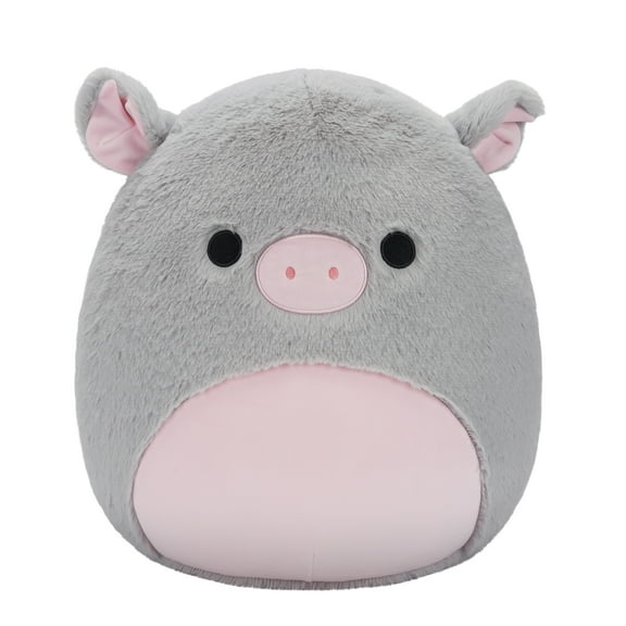 Squishmallows FuzzAMallow Official 16 inch Bessa the Grey Pig With Pink Belly - Child's Ultra Soft Plush Toy