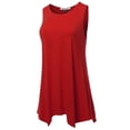 thumbnail image 2 of SSOULM INCH & FIT Women's Round Neck Sleeveless Asymmetrical Hem Tunic Tank Top. Made in U.S.A, 2 of 4