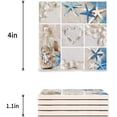 thumbnail image 3 of FMSHPON Nautical Sea World Starfish Shell Set of 4 Coaster for Drinks, Absorbent Ceramic Stone Coasters Cup Mat with Cork Base for Home Kitchen Room Coffee Table Bar Decor, 3 of 4