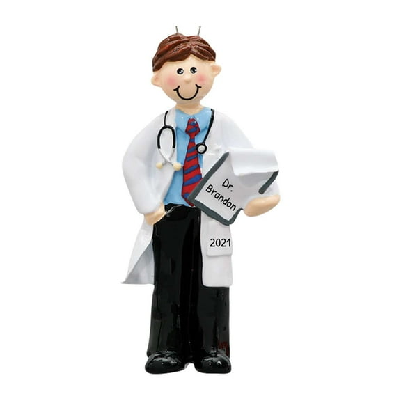 Personalized Medical Ornament - Doctor Ornaments, Nurse Christmas Ornament 2024, Medical Profession Ornaments, Physician Assistant Gifts - Male Doctor - Free Customization