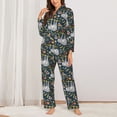 thumbnail image 2 of KLL Cute Sloth Print Women's Long Sleeve Pajamas with Pants Sleepwear Loungewear 2 Set-Small, 2 of 7