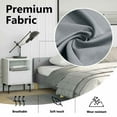 thumbnail image 4 of vidaXL Upholstered Bed Frame with Slats, No Boxspring Needed, Light Gray Fabric King Bed, 4 of 10