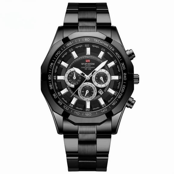 EXPLOJOY Men's Luxury Quartz Watch – Stainless Steel, Auto Date & Luminous Hands