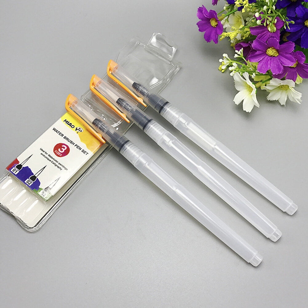 18 PCS Water Coloring Brush Pen Set for Watercolor Painting Water Soluble Pencils Brush Pens Markers Solid Colors or Powdered Pigment (Random Color)