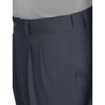 thumbnail image 4 of Oak Hill by DXL Men's Big and Tall Waist-Relaxer Pleated Microfiber Pants- New & Improved Fit, Navy, 46W X 34L, 4 of 8